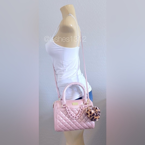 BETSEY JOHNSON Bag Chain Barrel Crossbody - Rose Gold LBCHAIN - Picture 8 of 8